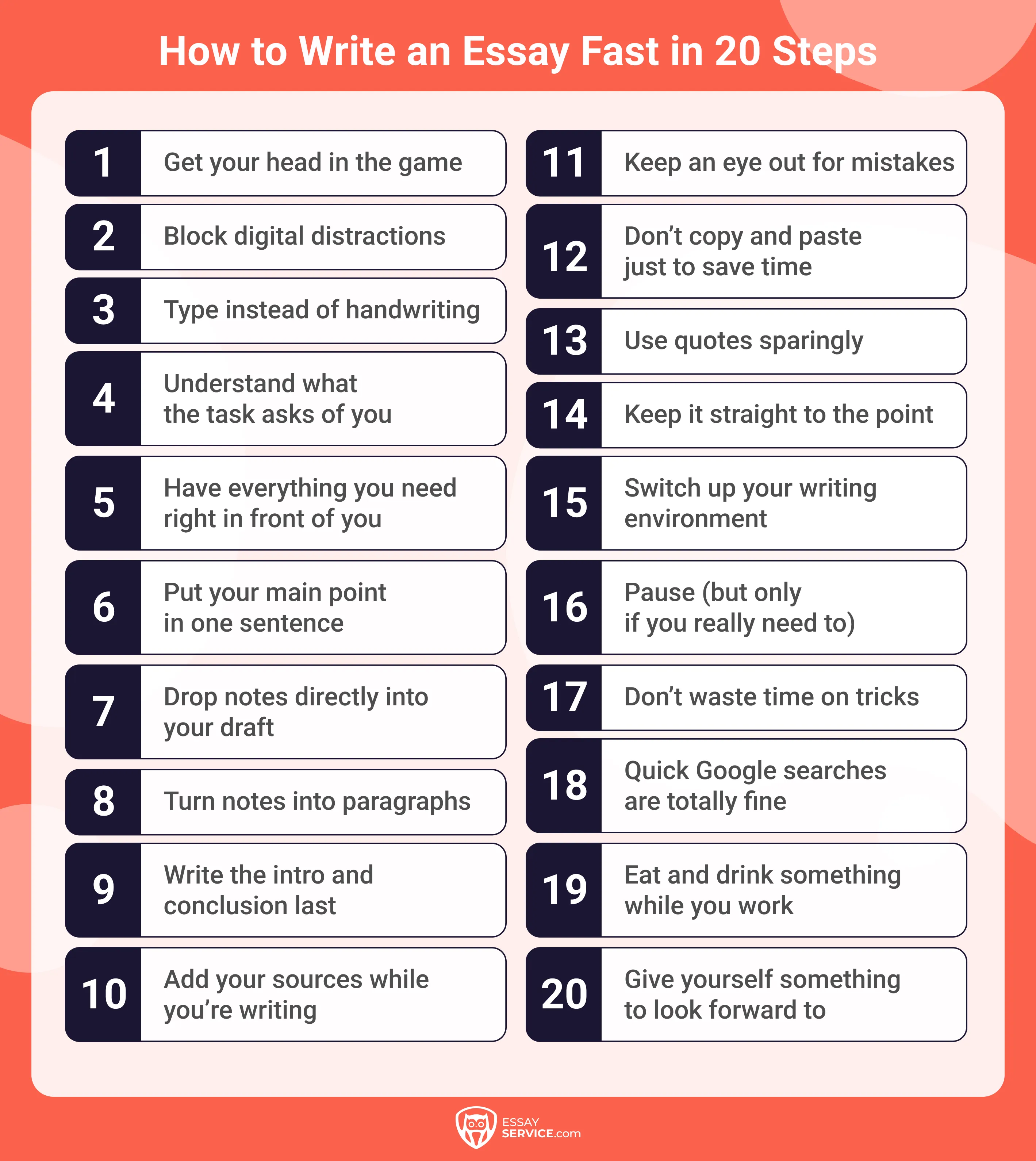 how to write an essay fast